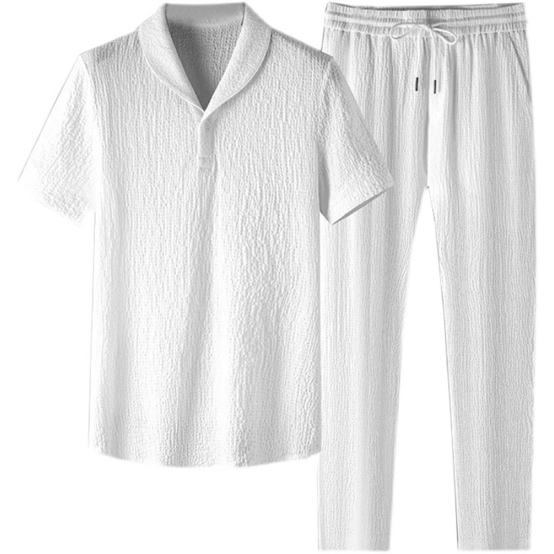 Fuente de fabricantes de manga corta marca de moda masculina de verano sensación alta de dos piezas de estilo coreano con un conjunto completo de estilo de estilo