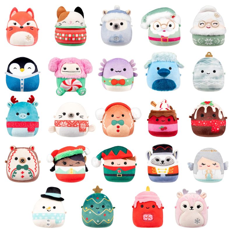 跨境新品Micromallows 24 天毛绒圣诞倒数日历盲盒圣诞节装饰品|undefined
