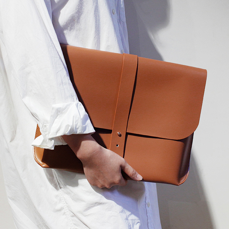 Laptop protective case fashion clutch business office file bag computer liner bag leather case computer bag