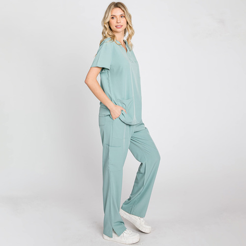 European and American short-sleeved v-neck surgical overalls nurse uniforms hand-washing clothes set operating room hand-washing nurse surgical clothes