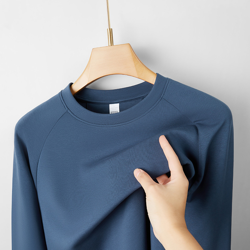 Hottem infrarrojo lejano camiseta de manga larga para hombre acolchado calentamiento otoño y invierno simple color sólido grueso camiseta de cuello redondo para hombre