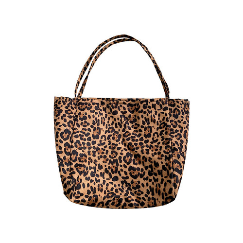 Korean retro simple handbag ins fashionable leopard print pattern casual cloth bag internet celebrity fashionable shoulder bag