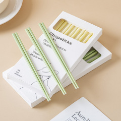 日本式クリーム風陶磁器箸マカロン創意色釉薬家庭用洗浄しやすい家庭用箸ギフトボックス卸売り