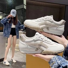 跨境真皮阿甘鞋女2025秋季女鞋韩版德训鞋百搭板鞋小白鞋休闲百搭