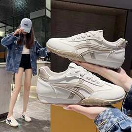 跨境真皮阿甘鞋女2025秋季女鞋韩版德训鞋百搭板鞋小白鞋休闲百搭