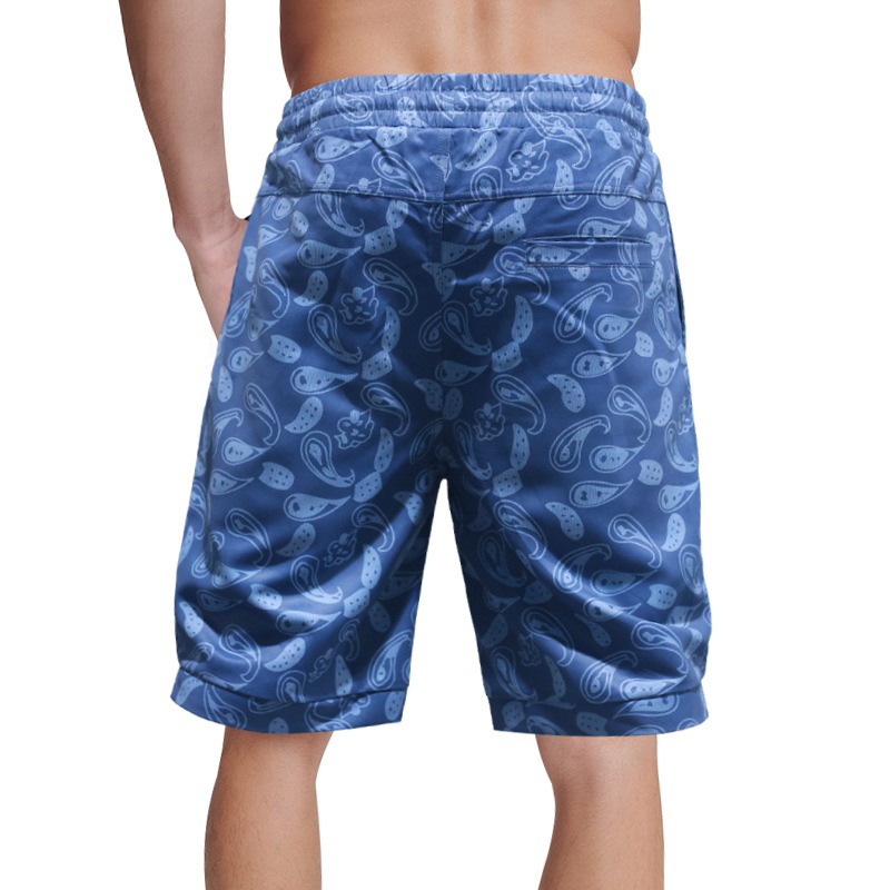 Capris da uomo casual con stampa personalizzata della nuova estate 2024 Pantaloncini traspiranti con lacci in cotone denim_voghion.com