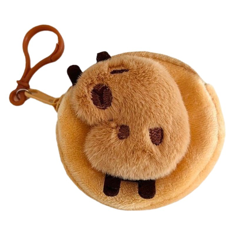 New Kapibara Plush Coin Purse, Portable Round Earphone Case, Cute Girly Mini Storage Bag