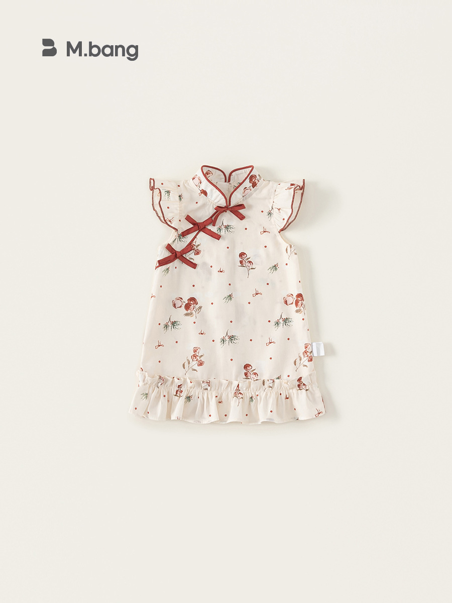 Youbao ropa para niños verano nuevo estilo vestido largo para niñas vestido de niños con estampado de lazo lindo image 1