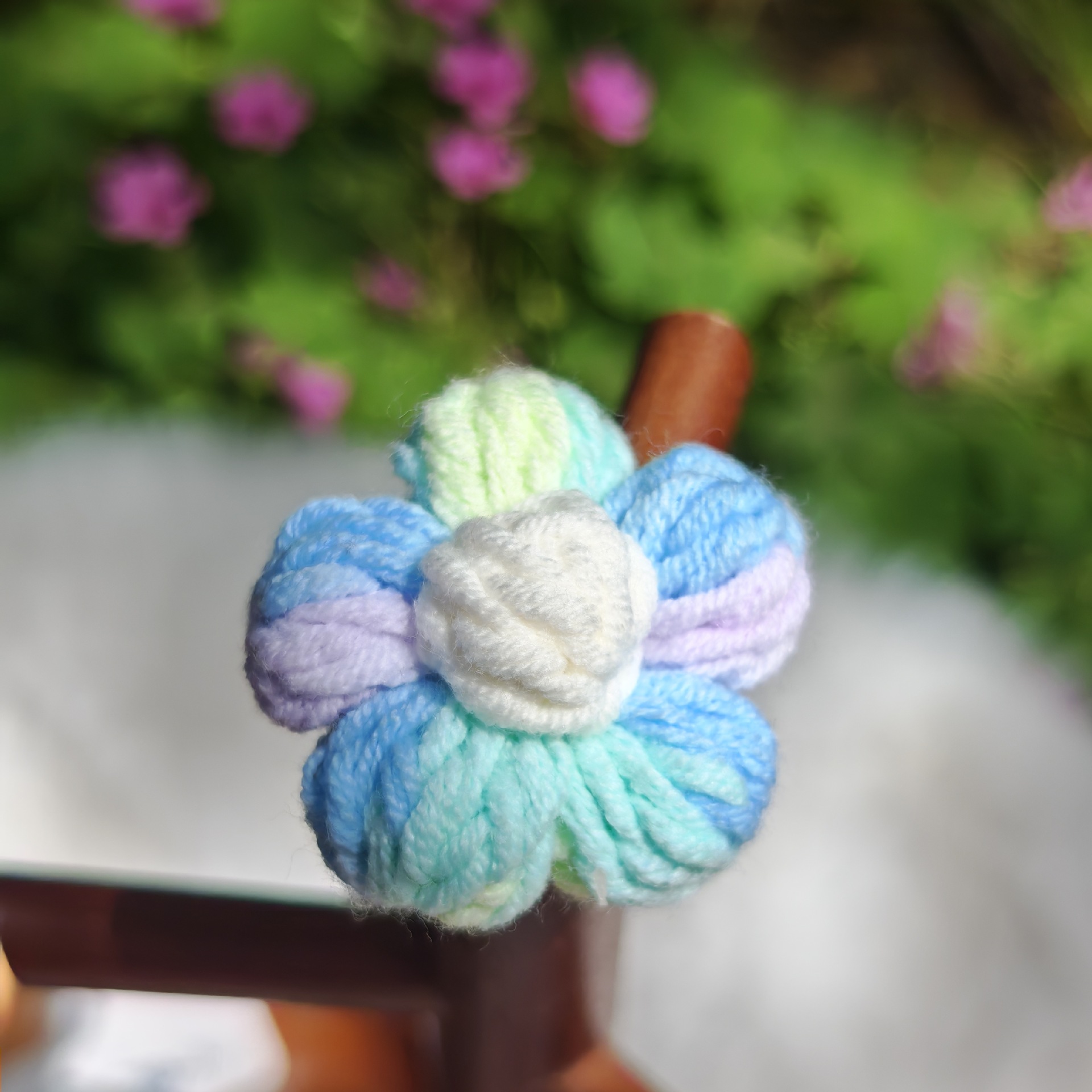 그라데이션 하늘색 머리끈