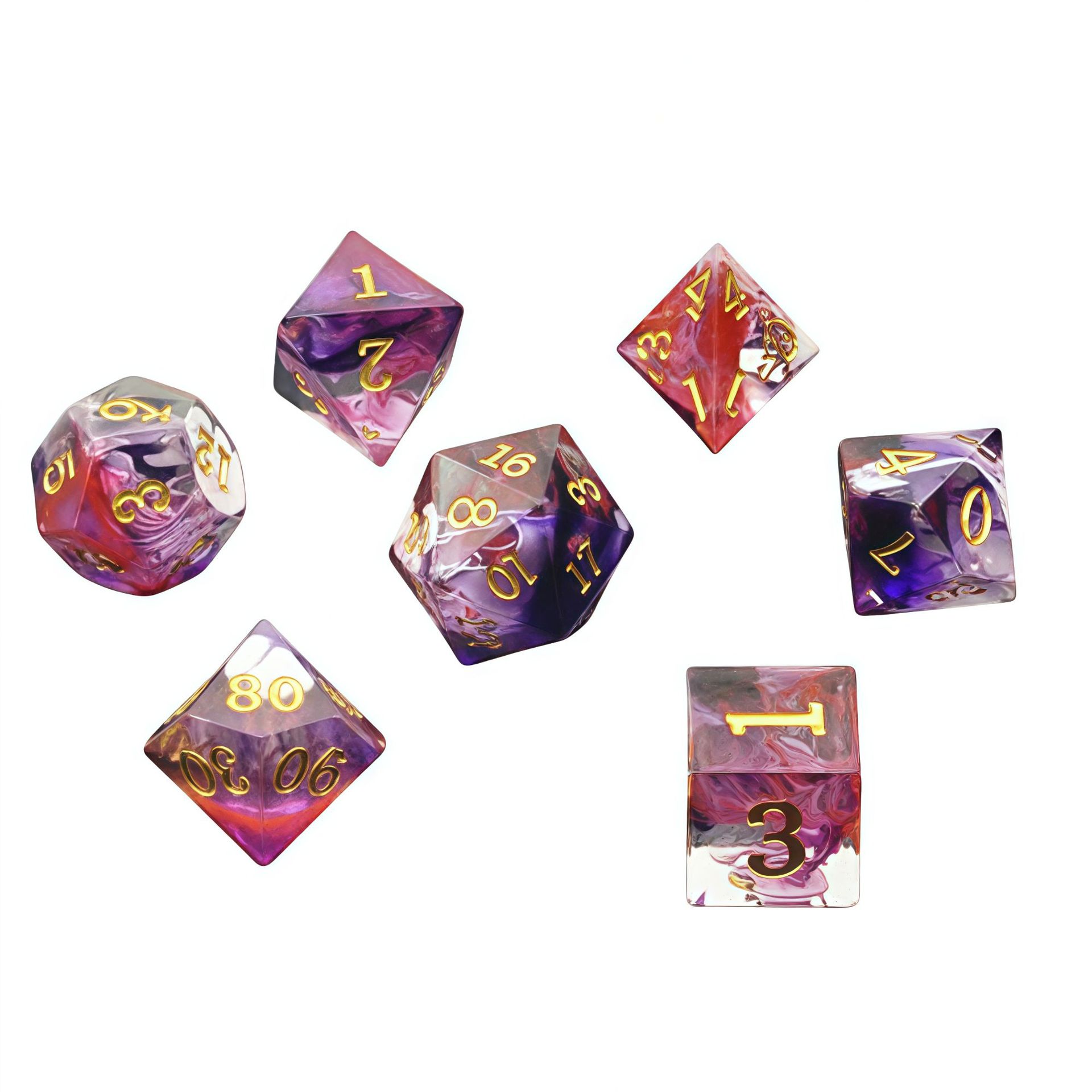 빨간색과 보라색 실크 골드 글자