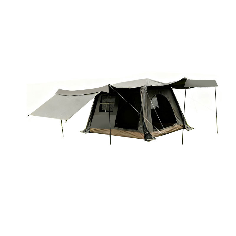 Dos en uno al aire libre de dos habitaciones de campamento equipo de campo abierto automático durante la noche