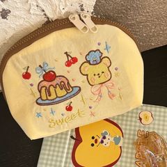 新款卡通刺绣插画收纳包便携式环保尼龙化妆包大容量杂物洗漱包袋