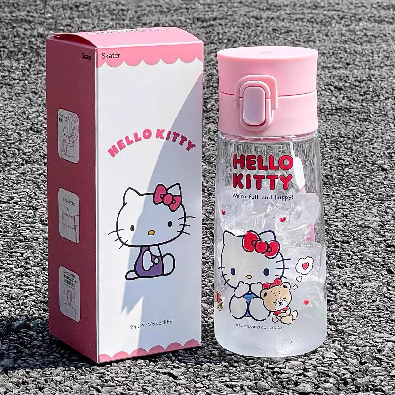 Spot Skater Hello Kitty Direct Drinking Cold Water Kettle Girls Kt Summer Outdoor Sports Water Cup with Rope 470ml
