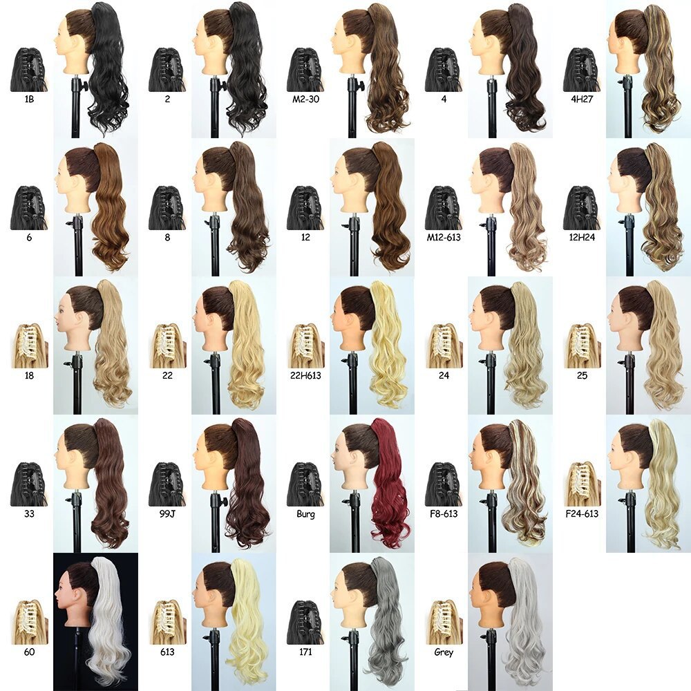 Cauda de caballo pelucas onduladas largas clip de cabello curl fibra sintética alta cola de caballo