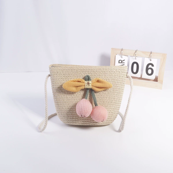 Two-color capacious beige bag