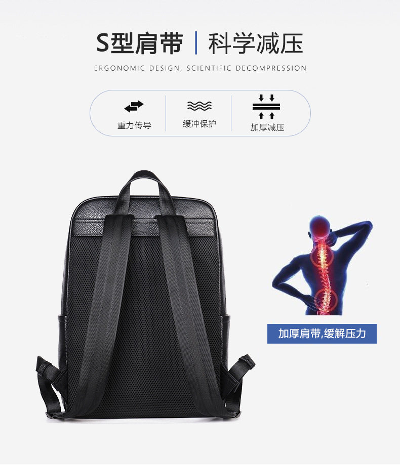 Ba lô nam da bò thật công sở đựng laptop 15,6 inch, ba lô du lịch ngoài trời — 816 màu đen, 9157 màu đen, 9197 màu đen, 8226 màu đen chi tiết 43