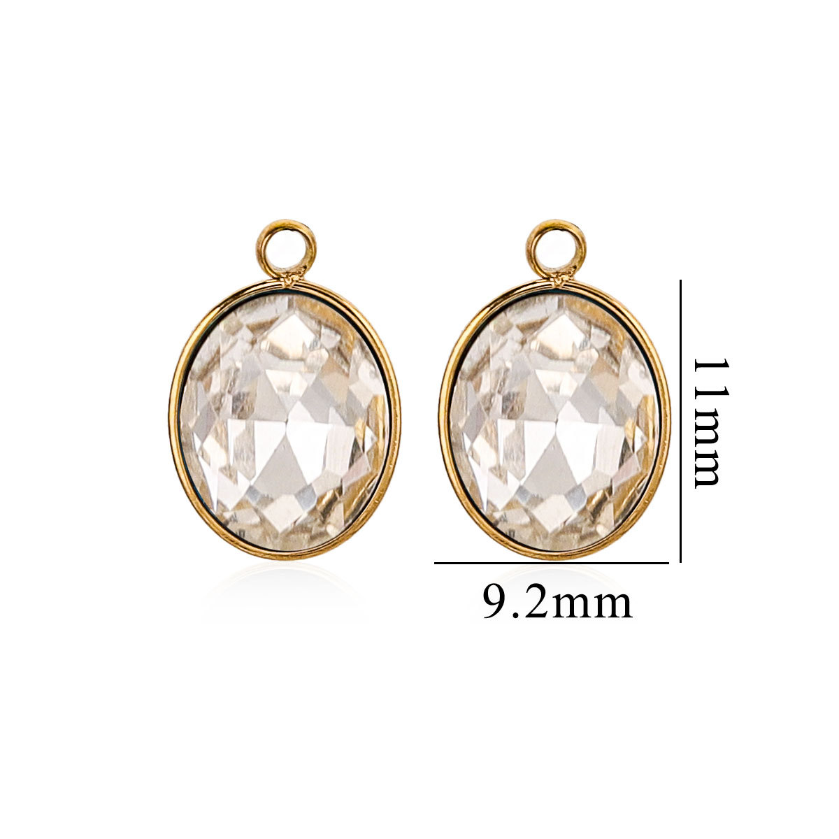 Joyas hechas a mano de bricolaje transfronterizas accesorios de acero inoxidable colgante collar de cristal ovalado pendiente colgante colgante