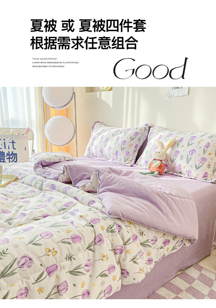 暖西施 A类夏季亲肤水洗棉空调被儿童薄被子小清新夏凉被