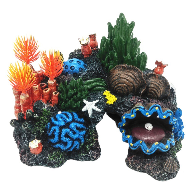 Crawler Fish Tank acuario paisaje decoración resina artesanía simulación secado tortuga tabla agujero coral Buda estatua cactus