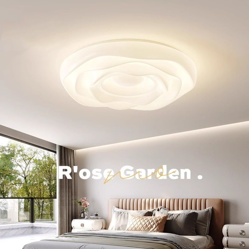 New Nordic style bedroom light with creamy rose design, elegant and sophisticated, modern minimalist style, master bedroom ceiling light.