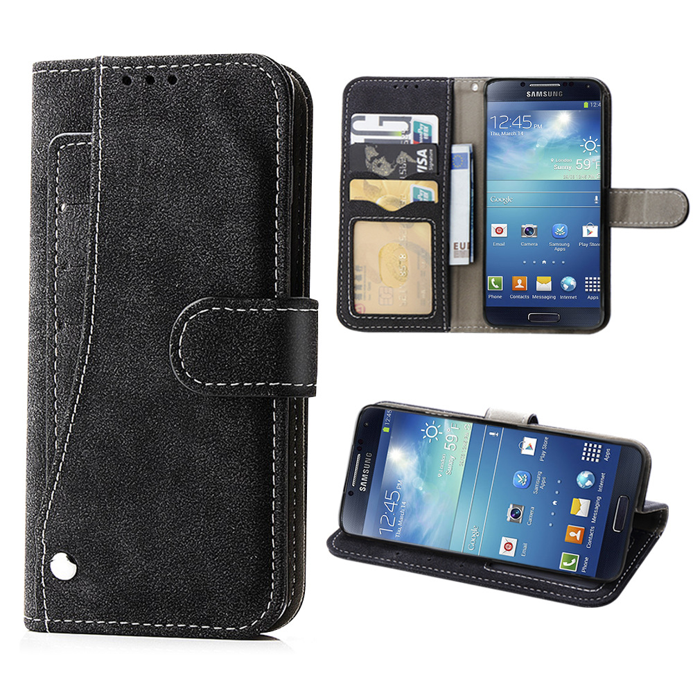 适用三星S4mini手机保护壳9190翻盖插卡支架钱包皮套挂绳多功能