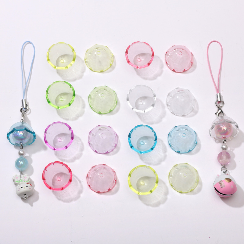 Acrylic Transparent Jellyfish Wind Chime Cover Loose Beads Handmade DIY Bracelet Mobile Phone Chain Jewelry Accessories Material