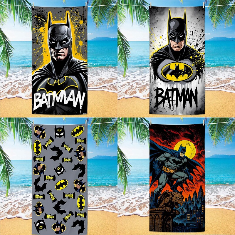 Cross-Border Amazon Best-Selling Children's Cartoon Avengers Batman Beach Towel Ultra-Fine Quick-Drying Absorbent Bath Towel Cross-Border Amazon Best-Selling Children's Cartoon Avengers Batman Beach Towel Ultra-Fine Quick-Drying Absorbent Bath Towel