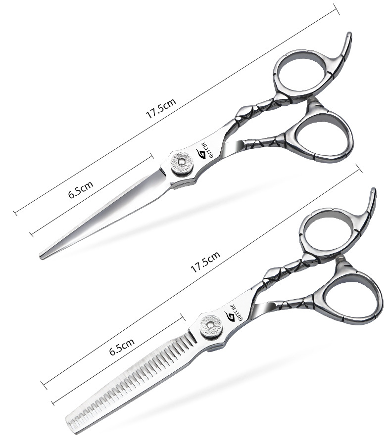 Professional High-end Stainless Steel 6inch Flat Teeth Straight Shears Thinning Scissors Haircut Tools For Barbershops_voghion.com