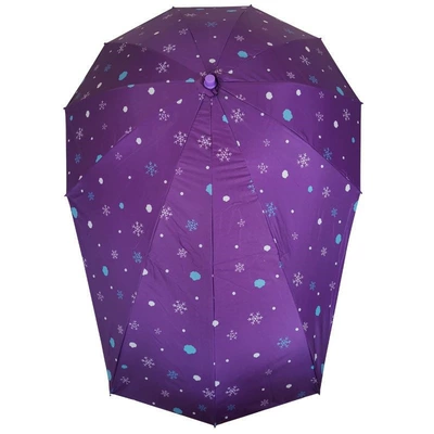 sun protection and UV protection Elektromobil üçün ön şüşə çətiri (günlük) - purple-snowflake-vinyl-extended-umbrella-single-umbrella-without-stand