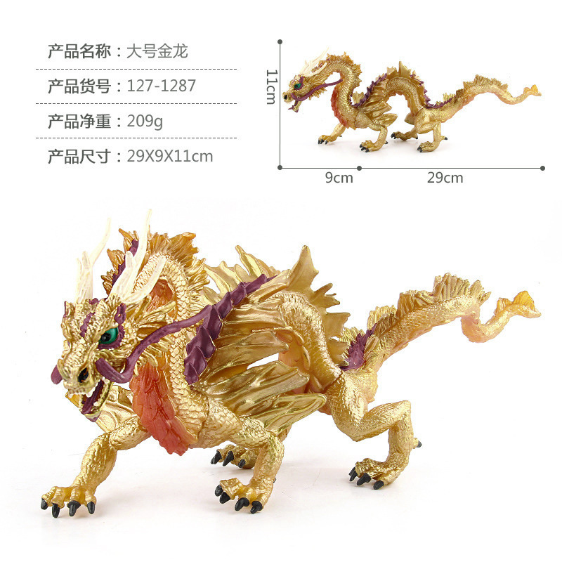 Modelo animal de simulación sólida transfronteriza de dragón chino oriental de la bestia auspiciosa de cinco patas de plata modelo de ornamentación de dragón azul