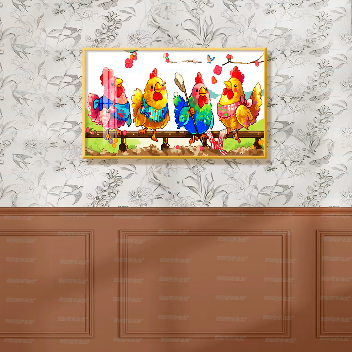 Mona Lisa Royal Cross-Thered Suéter nuevo minimalista para la decoración de la sala de estar bordado a mano