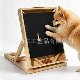 木质狗抓板指甲锉可抽拉宠物隐藏零食盒宠物修理指甲锉刮板磨爪板