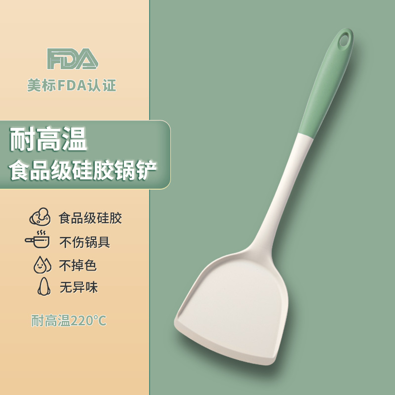 녹색 + 흰색 [주걱] 공장 가격 - 식품 등급 실리콘