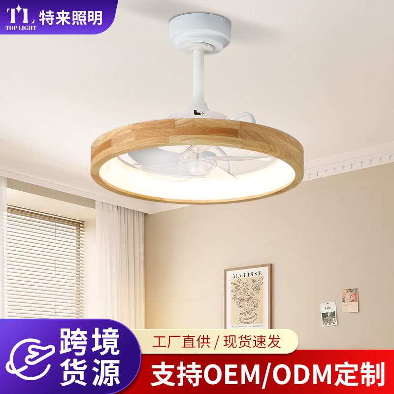 Ventilador de Techo Invisible con Luz de Acrílico y ABS, Silencioso, Control por Aplicación, para Sala de Estar y Dormitorio
