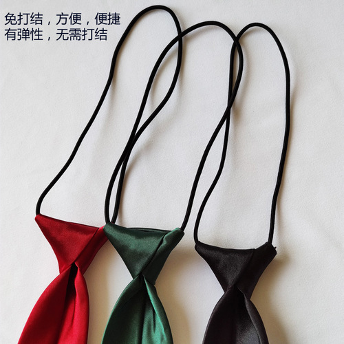 Manufacturer wholesale free small tie solid color one color short style girls cute decoration casual uniform accessories pullover