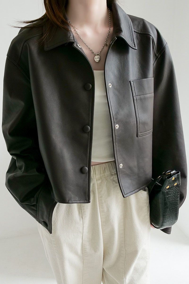 Spring and Autumn New Hong Kong Style Casual Leather Jacket Women's Loose Leather Top Student Motorcycle Short Leather Jacket