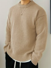 R 18266 Loose Crew Neck Long-sleeve ����Բ�쳤��������ͨ�¿�