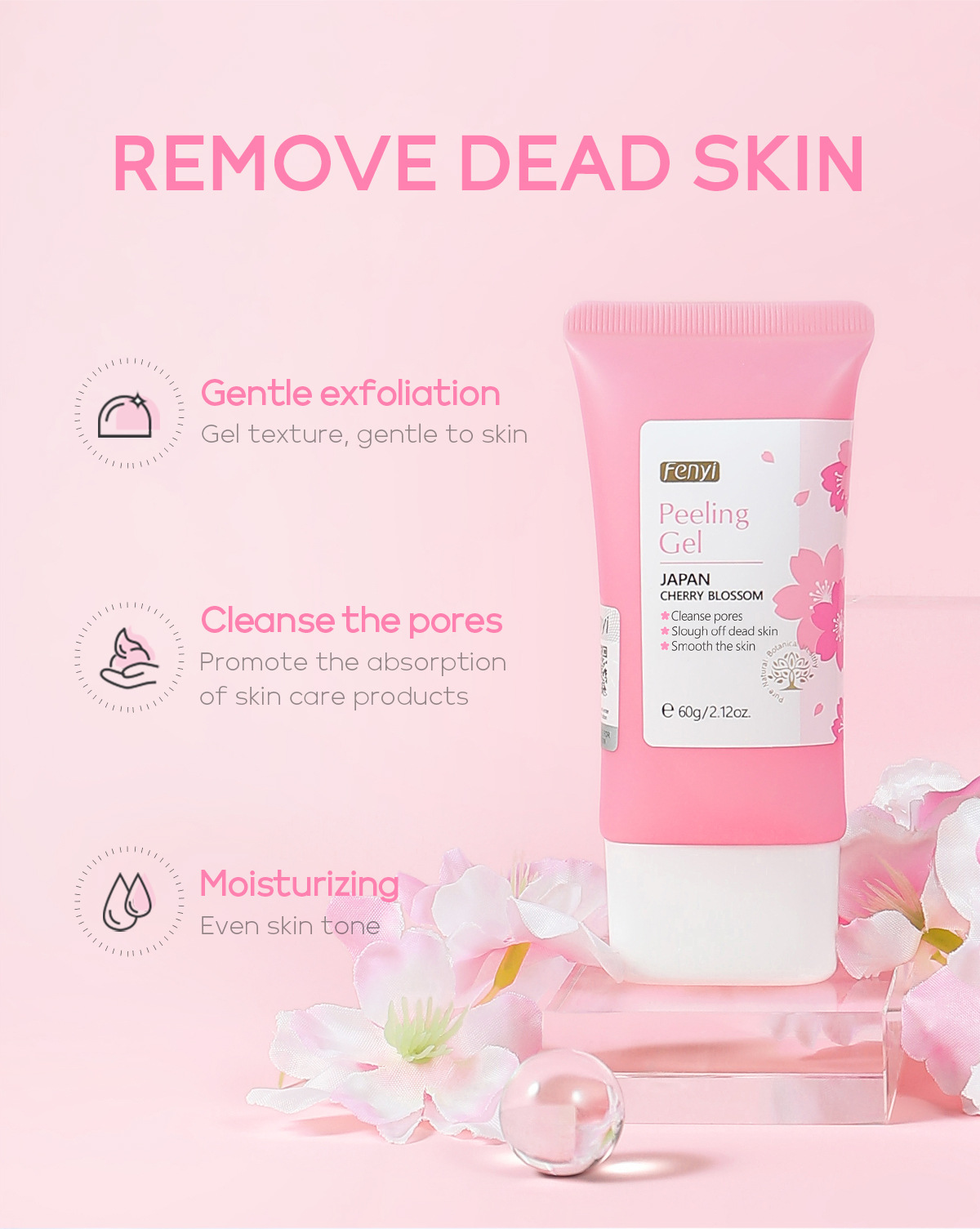 FENYI Cherry Blossom Keratin Gel 60g for pore Cleansing and facial skin care cross-border wholesale supply undefined