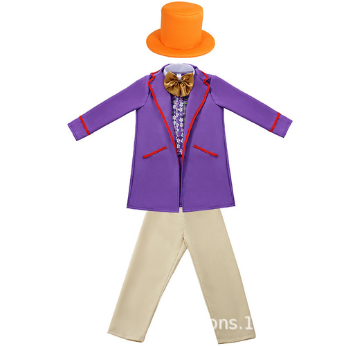 Manufacturer Charlie and the Chocolate Factory Halloween Willy Wonka Opa Cosplay Costume Performance Costume