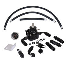 可调通用燃油压力调节器 带压力表+AN6燃油管+头套装汽油调压阀