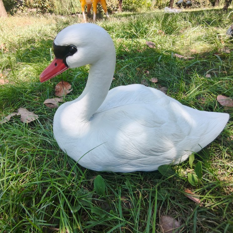 Decoración de jardín gruesa grande parque paisajístico lago cisne blanco simulación de gran ganso blanco decoración de animales modelo