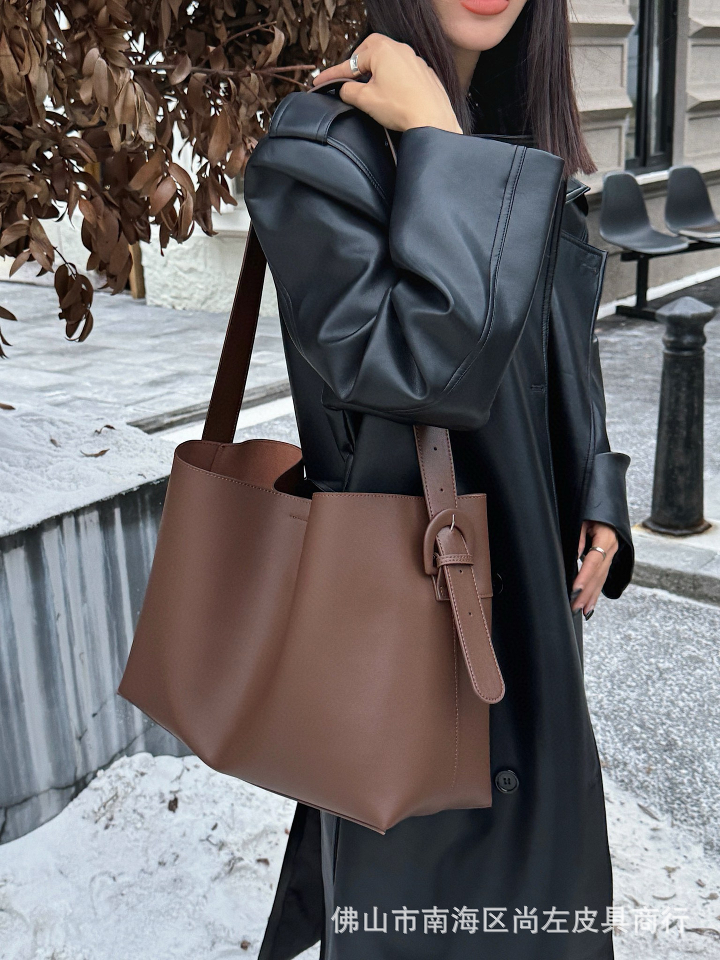 고급 다크 브라운 수입 calfskin