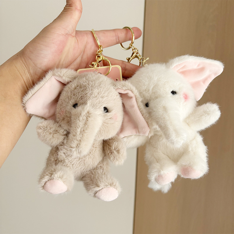 Cartoon Elephant Bag Keychain Pendant Plush Big Ears Doll Plush Toy Grab Machine Doll Doll Gift