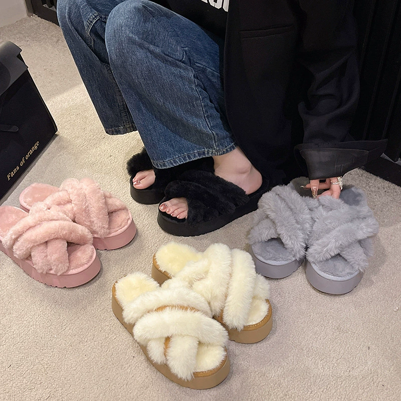 Трансграничные взрывы тапочки Мао женская одежда толстая подошва осень и зима плюс размер Домашний теплый лунный хлопок Оптовая Внешняя торговля