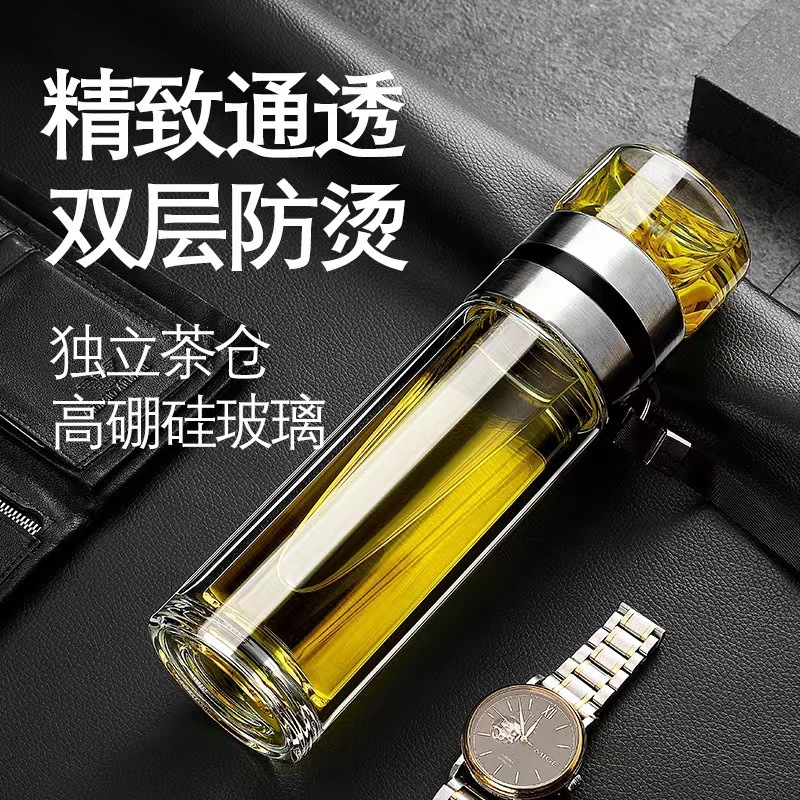お茶分離カップ透明二重高温車載保温カップ携帯ビジネスギフトカップ卸売り印字カップ|undefined