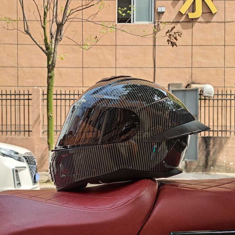 ORZ nuevo casco de motocicleta 3C casco completo de motocicleta para hombres y mujeres cuatro estaciones corriendo casco cola grande pareja Bluetooth