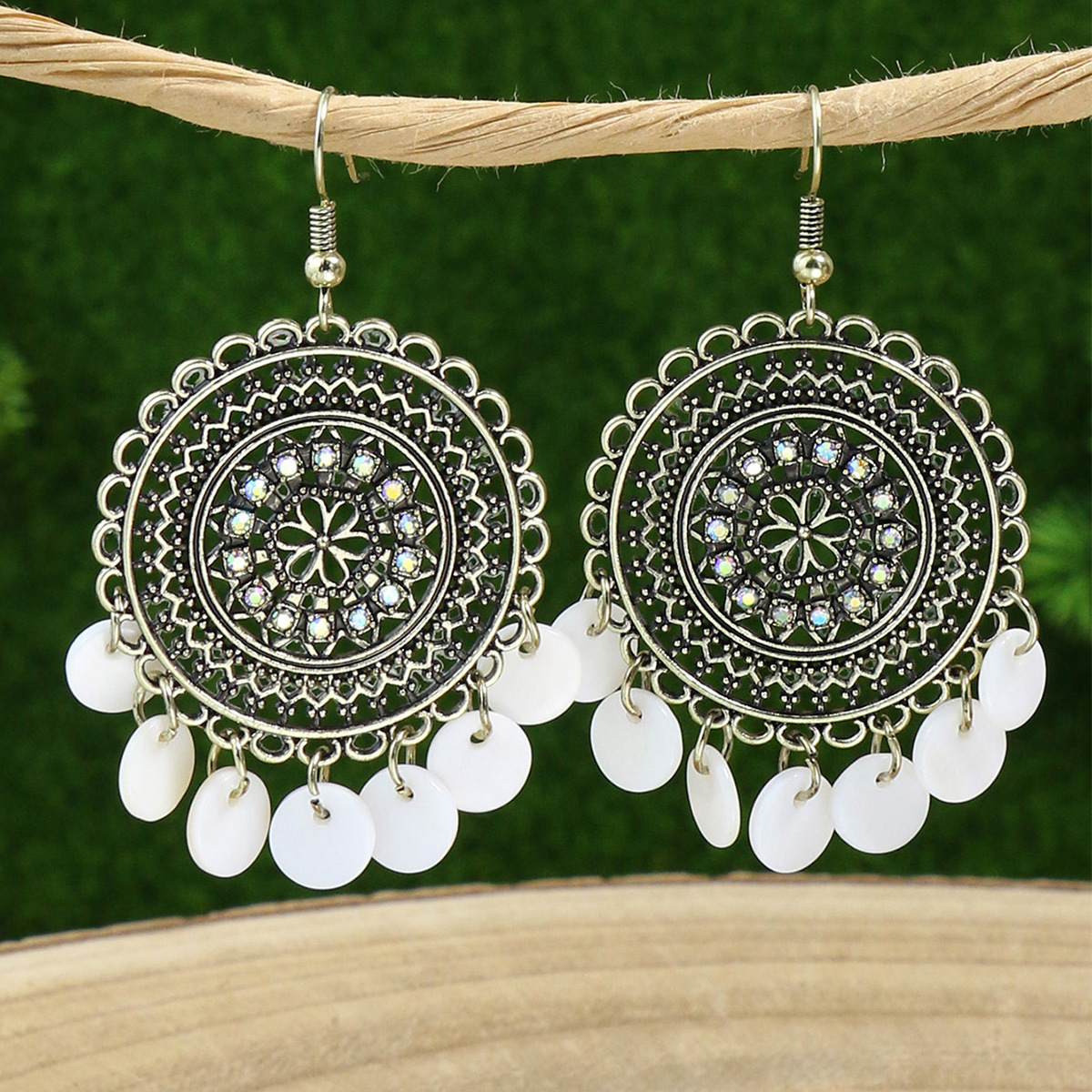 Zinc alloy Material 1 Pair Ethnic Style Geometric Tassel Zinc Alloy Drop Earrings