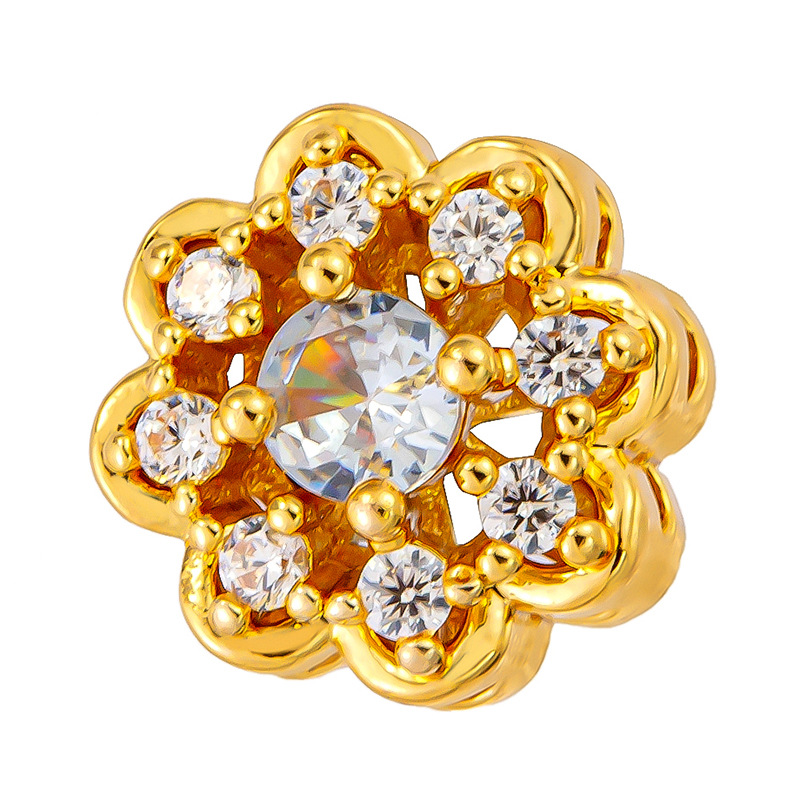 Antiguo método oro goteando aceite azul quemado colgante cuentas Dios de la riqueza atrapador de sueños flor cuentas de tambor accesorios de bricolaje joyería de transferencia