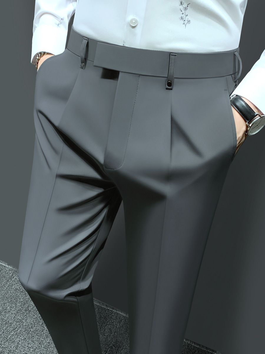 Casual suit pants men's slim fit long pants Korean autumn cropped Business All-match Non-ironing draping feet