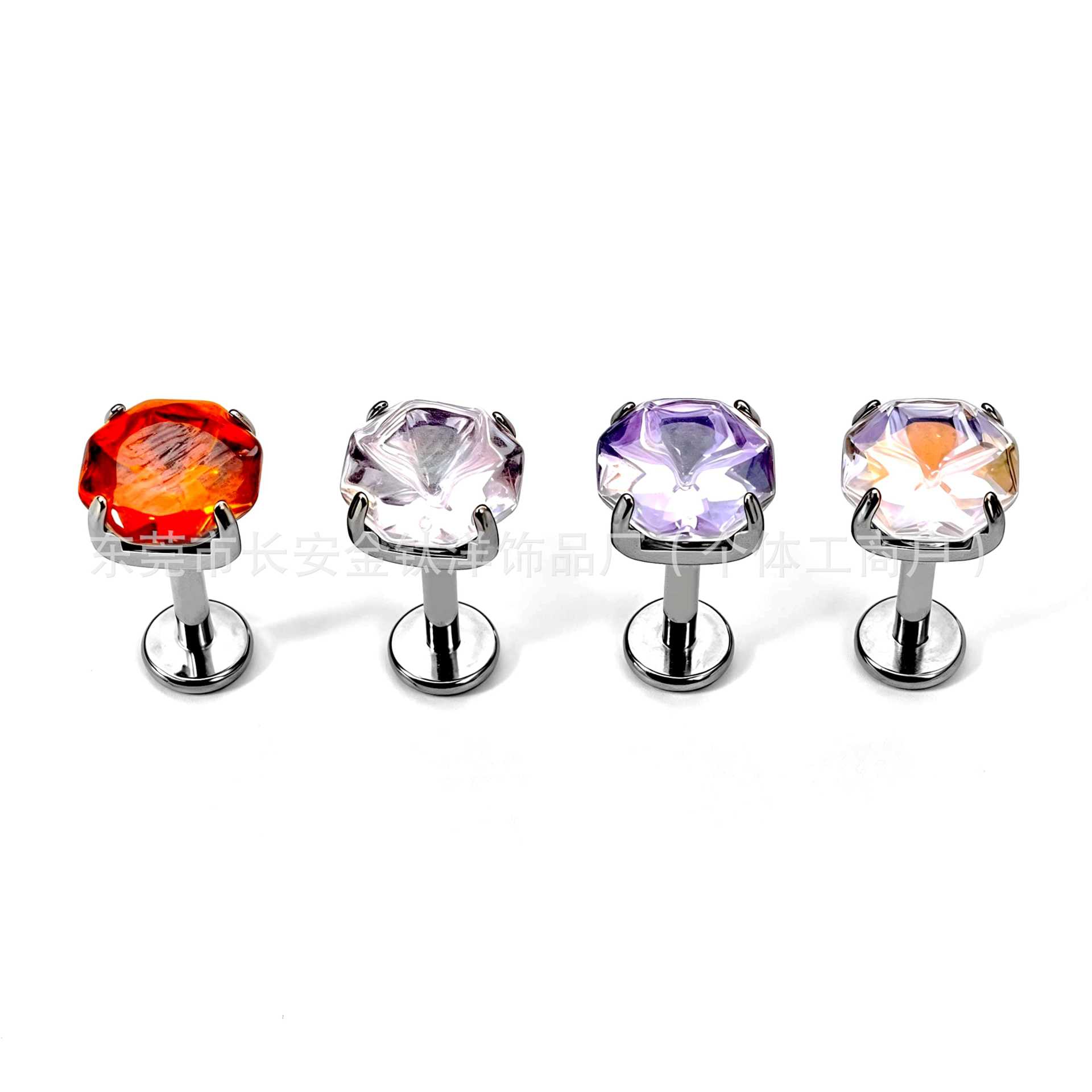 Pointed titanium steel lip stud product view